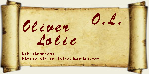 Oliver Lolić vizit kartica